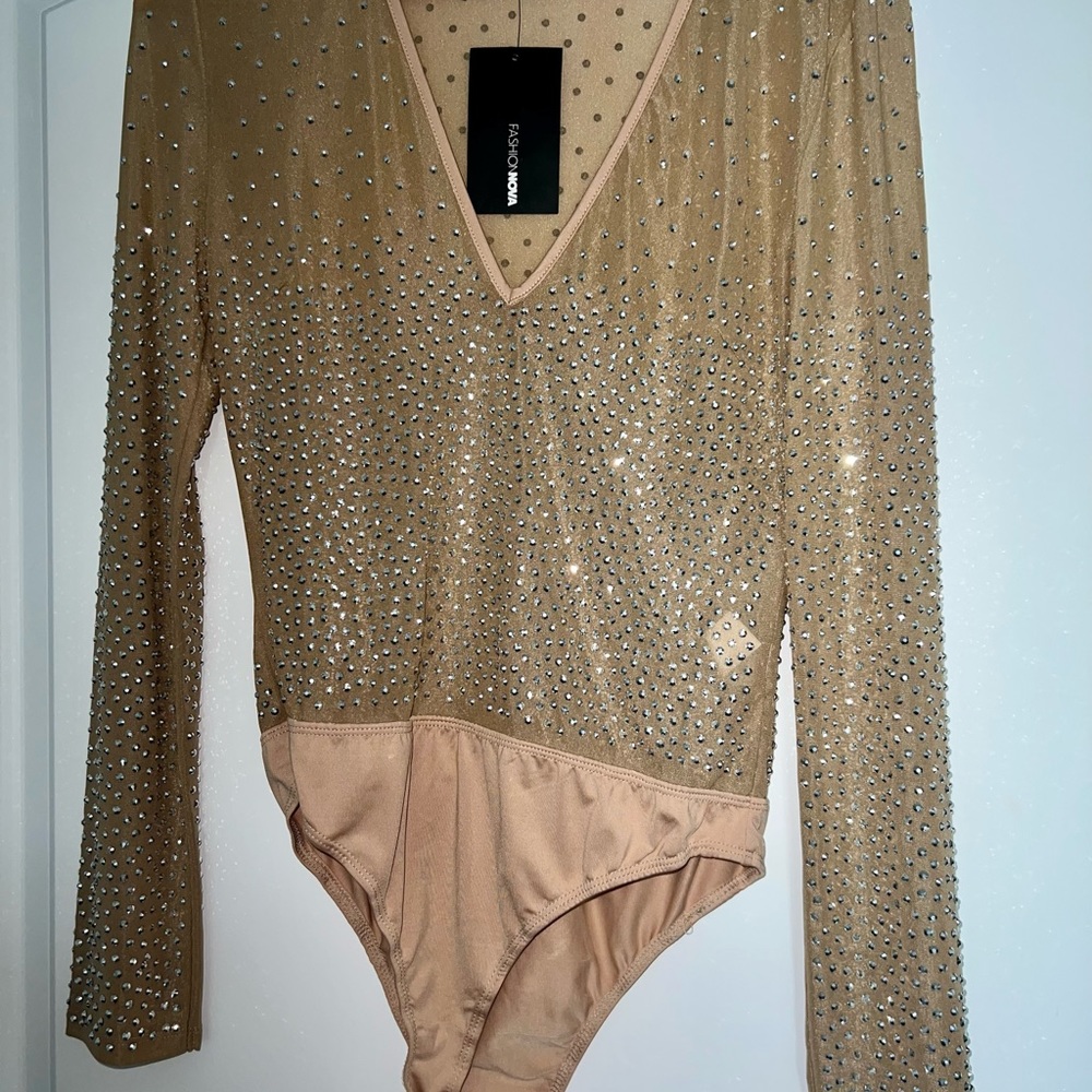 Beautiful Rhinestone Bodysuit - Picture 3 of 5